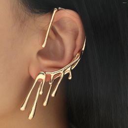 Backs Earrings Exaggerate Special Candle Shaped Without Piercing Smooth Surface Golden Silver Plated Women Jewellery Clip