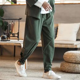 Men's Pants Street Casual 2023 Cotton Hipster Joggers Sweatpants Chinese Coil Button Harem Drop