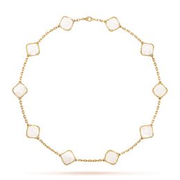 10-Motiv-Diamant-Halskette, Van-Klee-Halsketten, Schmuck für Damen, Roségold, versilbert, Moissanit-Schmuckkette, Damen-Gold-Halskette, Klee-Schmuck für Party-Geschenk