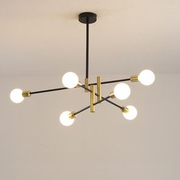 Chandeliers Nordic Wrought Iron Chandelier Post-modern 4-6 Heads E27 Dining Living Room Suspension Lamp Restaurant Cafe Lighting Luminaire