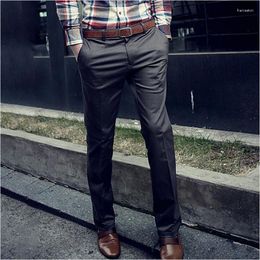 Men's Pants Trousers Chinos Chino Pocket Plain Comfort Breathable Business Daily Fashion Casual Black Khaki M-3XL