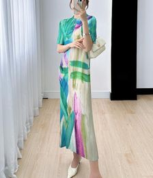 Pleated Dress Luxury 2023 New ISSEY Summer Women's Dress 2023 New Print Dress