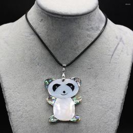 Pendant Necklaces Yachu Natural Shell Abalone White Animal Panda Necklace Crafts For Jewellery MakingDIY Accessories Charm Gift Decor40x48mm