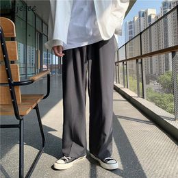 Men's Pants Casual Men Loose Mopping Soft Wide Leg Straight Button Trousers All-match Korean Style Streetwear Teens Couple Fashion