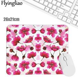 Red Flowers Mouse Pad Desk Pad Laptop Mouse Mat for Office Home PC Computer Keyboard Cute Mouse Pad Non-Slip Rubber Desk Mat