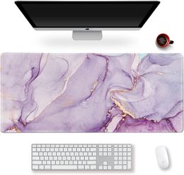 Extended Gaming Mouse Pad XXL ArtSo Large Keyboard Mat Long Mousepad Desk Non Slip Rubber Base 35.1 x 15.7 Purple Blue Marble