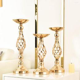 Candle Holders Gold Silver Metal Candlestick Flower Stand Vase Table Centrepiece Event Rack Road Lead Wedding Decor