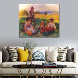 Figure Canvas Art Women Party in The Country at Berneval Pierre Auguste Renoir Paintings Handmade Modern Artwork House Decor