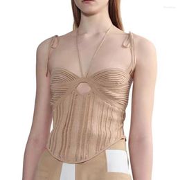 Women's T Shirts 2023 Summer Short Backless Sleeveless Top With Straps Tube Suspenders Women