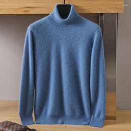 Men's Sweaters Autumn And Winter Pure Mink Velvet Knitted Turtle Neck Plus Size Casual Pullover Bottoming Shirt Warm Coat