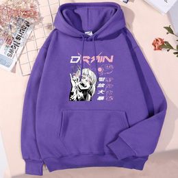 Men's Hoodies Y2K Harajuku Style Girl Biting Her Finger Man Hoodie Fashion Pullover Autumn Hooded Sweatshirt Quality Oversize Male Pullovers