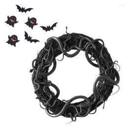 Decorative Flowers Halloween Door Wreath Black Snake Wreaths Hanging Hung In Front Of The Courtyard Bedroom