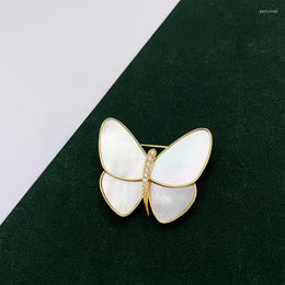 Brooches Elegant Natural Shell Women's Brooch Pin Vintage Butterfly Insect High Quality Jewellery For Brides Wedding Party Gift