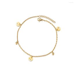 Anklets Stainless Steel Anklet Decoration On Foot Leg Bracelets Gold Colour Barefoot Chain Beach Jewellery