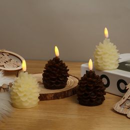 Christmas Decoration LED Bullet Head Pinecone Electronic Candle Lamp Home Indoor Scene Layout Lights