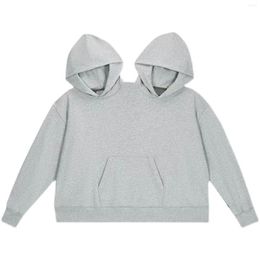 Gym Clothing Womens Mens Hoodies Sweatshirts Couple Hooded Sweater Grey Loose Solid Front Pocket Long Zip Up Jacket