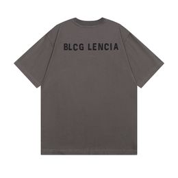 BLCG LENCIA 2023 Summer New 250g 100% Cotton Fabric T-shirt Men High Quality Print Colour Drop Sleeve Loose Tshirts Oversize Tops 2023269