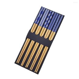 Chopsticks 5 Pairs Sushi Bamboo Tableware Set Kitchen Tools Restaurant