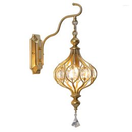 Wall Lamps The Mirror Copper Lamp Of Retro Style Bedroom Is Suitable For Living Room Bedside Study Decoration Background
