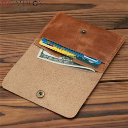 Genuine Leather Wallet for Men Male Vintage 100% Real Cowhide Short Small Mini Slim Men's Purse Credit Card Holder Case 2023 New