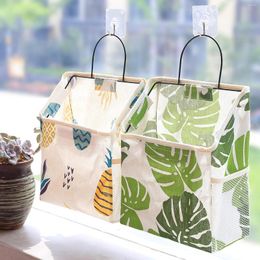 Storage Bags Multifunctional Practical Convenient Stylish Leaf Cactus Print Wall Hanging Waterproof Bag Book Papers Holder Pouch