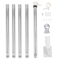 Banner Flags 1 Set 180-Degree6ft Aluminium Alloy Flag Pole Kit And Flagpole Mounting Base Flagpole And Stand Kits Adjustable Wall Holder 230707