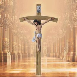 Pendant Necklaces CottvoCrucifix Jesus Wall Cross Catholic Christ Nailed On The INRI Resin Christian Home Hanging Decor Collection