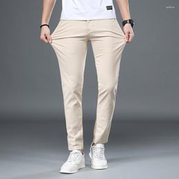 Men's Pants 6 Colours 95% Cotton Trousers Spring Summer Classic Soild Business Stretch Slim Fit Casual Pantalones Hombre