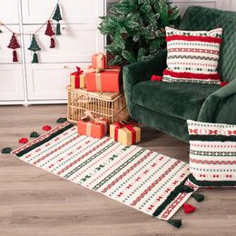 Carpets Christmas For Living Room Printed Carpet Weaving Rug Children's Pad Nordic Rugs Bedroom Decoration Floor Mat