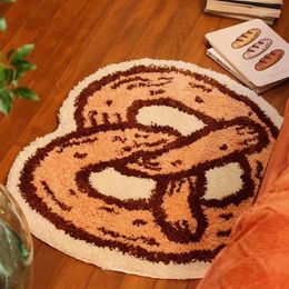 Carpets Tufting Breze Bedside Rug Soft Food Bread Mat Carpet Bathroom Floor Pad Kids Room Bedroom Doormat Aesthetic Home Warm Decor