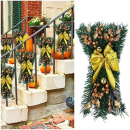 Decorative Flowers Decoration Trim Stairway Stairs Prelit Christmas Led Cordless Lights Up Wreath & Hangs