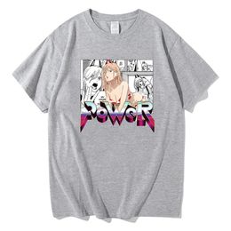 Men's T-Shirts Chainsaw Man Denji Power Anime Fashion Prints Oversized T-shirt Women Men Cotton T-shirts Tees Tops Streetwear Harajuku 230707