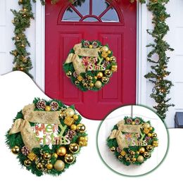 Decorative Flowers Lighted Hats Christmas Decorations Wreath Bow Garland 40cm Can Be Hung On Thanksgiving Wreaths For Front Door Outside