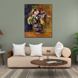 Impressionist Canvas Art Flowers in A Vase 1817 Pierre Auguste Renoir Painting Handmade Oil Reproduction Modern Hotel Room Decor