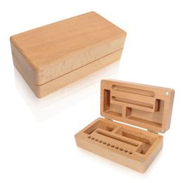 Multifunctional Smoking Natural Wood Portable Dry Herb Tobacco Preroll Rolling Roller Stash Case Innovative Storage Box Cigarette Holder Easy Maker DHL