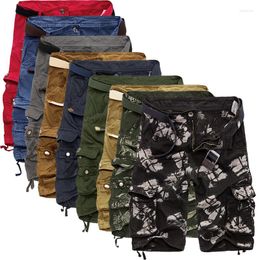 Men's Shorts Plus Size Five-point Pants Baggy With Multiple Pockets Belted Cargo