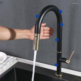 Kitchen Faucets Matte Black Touch Faucet Arrival Pull Out Mixer Tap Sensitive Sensor Control Sink