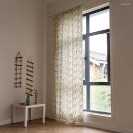 Curtain Bay Window Curtains For Kitchen Living Room Bedroom Home Decoration Modern Minimalist Style Small Floral Print