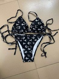 Women Three-point Swimsuit Fashion Summer Two-Piece Bikini Suits Set with Letters Sexy Beach Bathing Suits Swimwear Clothing high-quality 46