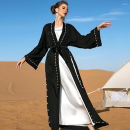 Ethnic Clothing Eid Muslim Abaya Dress Women Ramadan Kaftans Abayas Beading Saudi Arabic Islam Long Robe Caftan Vestidos 2023
