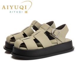 Sandals AIYUQI Women's Sandals Closed toe Summer Women Roman Sandals Leisure Thick Soled Fashion Woven Women's Shoes Sandals 230707