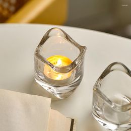Candle Holders Clear Glass Tealight For Wedding Party Creative Tea Light Candles Holder Home Decor Candlestick Crystals
