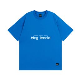 BLCG LENCIA 2023 Summer New 250g 100% Cotton Fabric T-shirt Men High Quality Print Color Drop Sleeve Loose Tshirts Oversize Tops 2023127