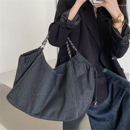 Evening Bags Women Denim Shoulder Crossbody Jean Bag Clutch Handbag With Chain Strap Fashion Travel Designer