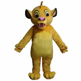 halloween yellow little lion Mascot Costumes Cartoon Character Outfit Suit Xmas Outdoor Party Outfit Adult Size Promotional Advertising Clothings