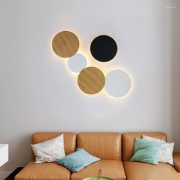 Wall Lamp Round Light Simple Bedroom Bedside For Living Room Staircase Corridor Sconce Home Interior Lighting