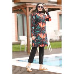 Suits Women Muslim Swimwear Maple Leaf Printing Lslamic Clothes Hijab 3 Pcs Long Sleeves Sport Swimsuit Burkinis Bathing Suit Abaya