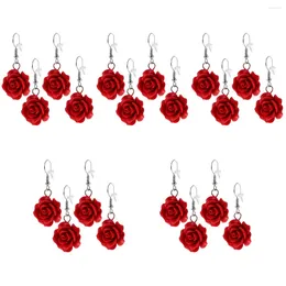 Pendant Necklaces 10 Pairs Earrings Rose Decor Women Dangle Teen Girls Jewellery Fashion Synthetic