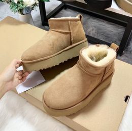 Women Winter Boot Designer Platform Boots for Men Real Leather Warm Ankle Fur Luxurious Booties