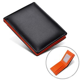 Anti-theft Brush Money Holders Men's Leather Clip Luxury Wallet Genuine Clips For Compact Dolars Cards Holder Ultra-thin Man I